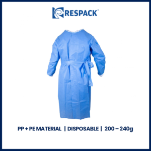 RESPACK PPE Suit – Blue Disposable Protective Gown Medical Facility, Hospital, Lab, Clinic, Clean Room, Chemical, and Related Industrial.
