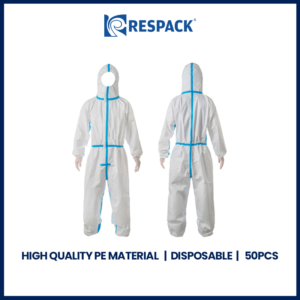 RESPACK PPE Suit – Disposable Protective Coverall Suit Medical Facility, Hospital, Lab, Clinic, Clean Room, Chemical, and Related Industrial.