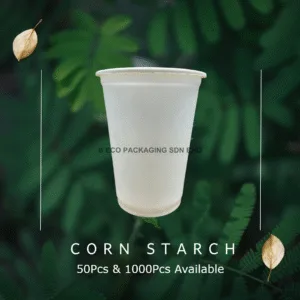 [50PCS/1000PCS] THREECO 8oz Drinking Cup Eco-Friendly CORN STARCH Disposable Cup Party Buffet Picnic Camping Use Drinkware Tableware 8oz – For Hot / Cold