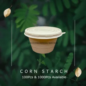 [100PCS/1000PCS] THREECO Disposable Plastic Chilli Sauces Plate with Lid Party Buffet Picnic Camping Use ECO FRIENDLY CORN STARCH Biodegradable 2oz