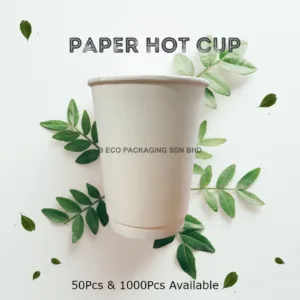 [50PCS/1000PCS] 8oz and 12 Oz Hot Paper CupTHREECO Paper Coffee Cup / Hot Drink Cup / Cafe Takeaway Cup/Cawan Kertas/Cawan Air Panas White