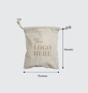 B0353 Canvas Gift Pouch with Drawstring Custom Print Corporate Gifts