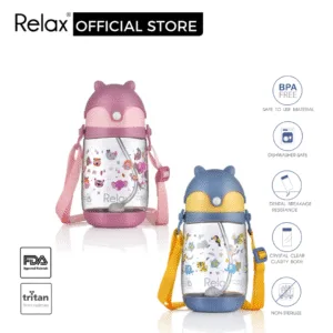 RELAX D7535 (350ml) Tritan Kids Water Bottle With Straw BPA Free