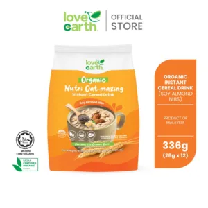 [500g] LVE LOVE EARTH Organic Nutri Oat-mazing Instant Cereal Drink Soy Almond Nibs 12 sachets x 28g