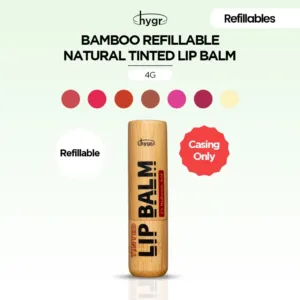 [4g] HYGR Bamboo Refillable Natural Tinted Lip Balm + 2 % Hyaluronic Acid