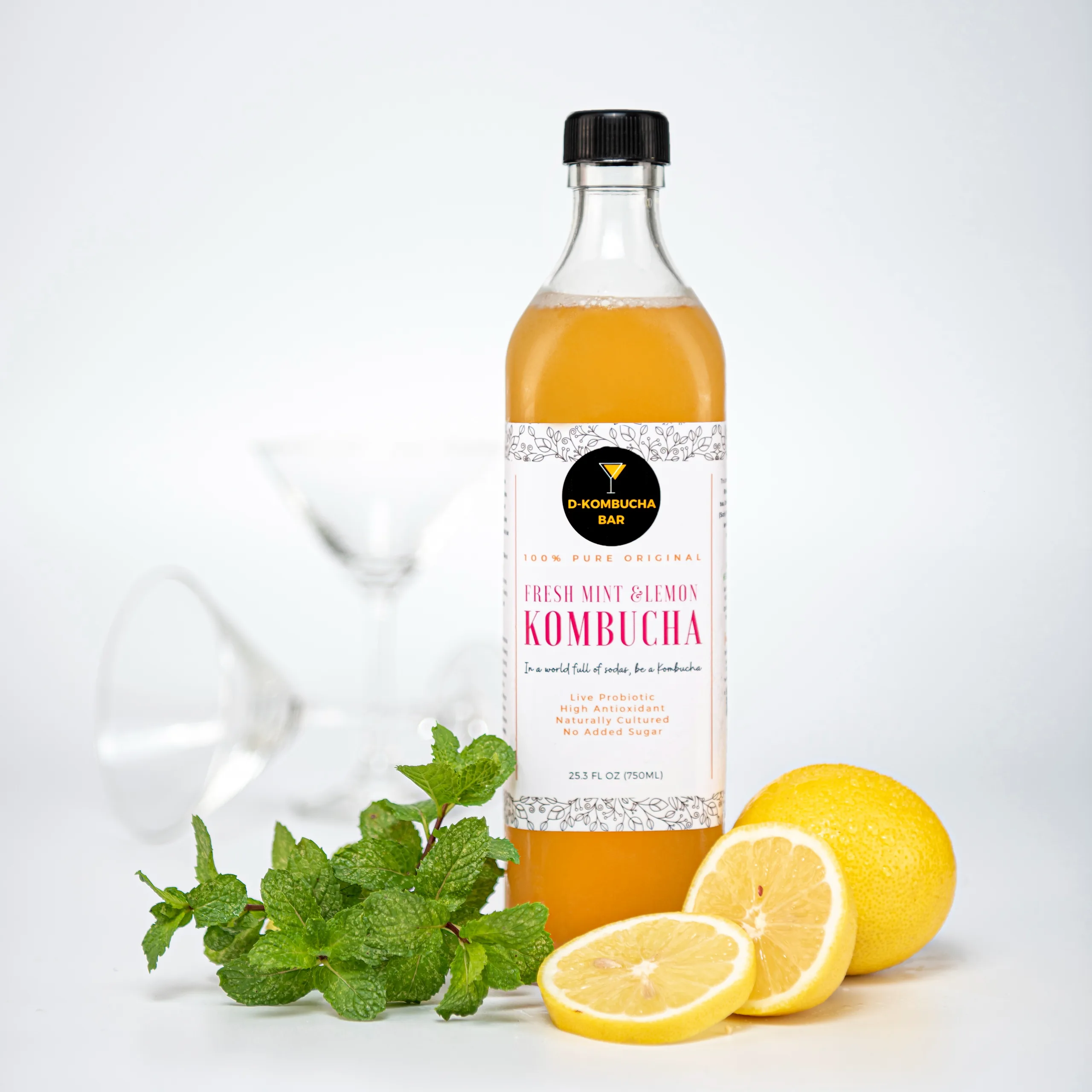 D-KOMBUCHA BAR Fresh Mint & Lemon Kombucha