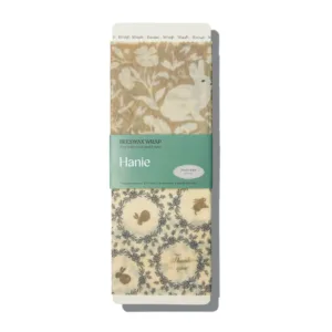 HANIE COLLECTIVE Beeswax Food Wraps – Double Pack L : Grateful Bunny